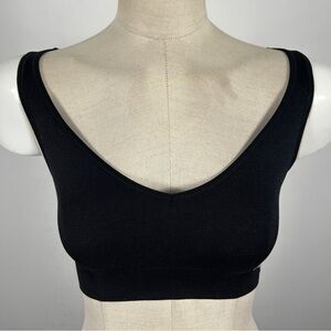 Puma Black V-Neck sports bra Top S